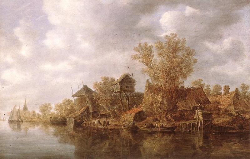 GOYEN, Jan van Village at the River sg oil painting image